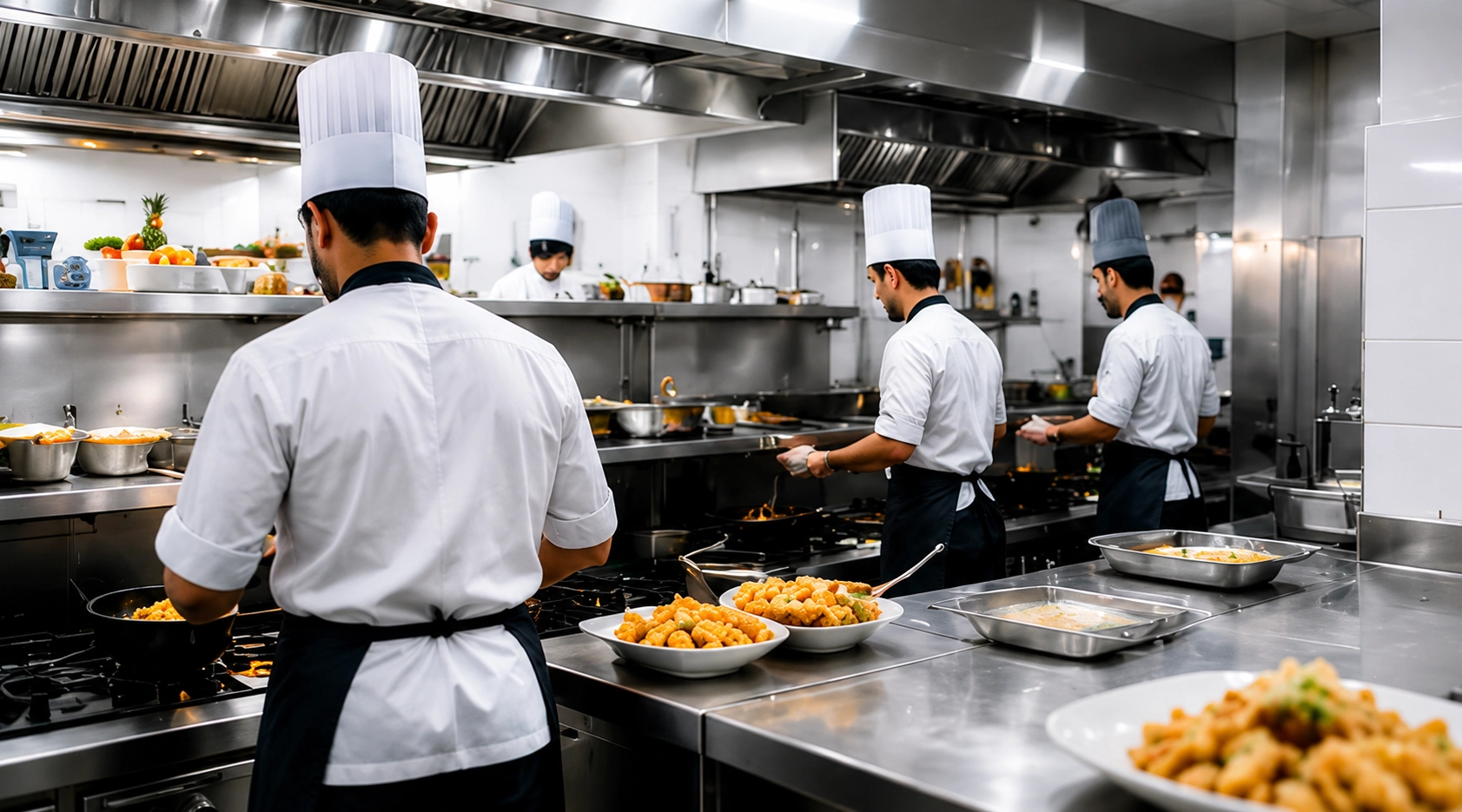 Kitchen completing the order